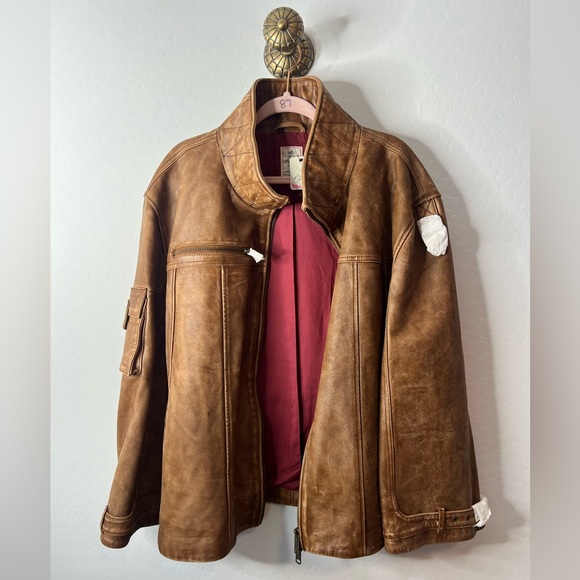 We The Free Skyline Leather Jacket - Caramel size XL - Picture 2 of 5